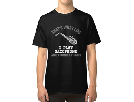 Camiseta ROCKINSTONE Thats Whati Play Saxophone And Forget Algodón para Hombre (3XL)