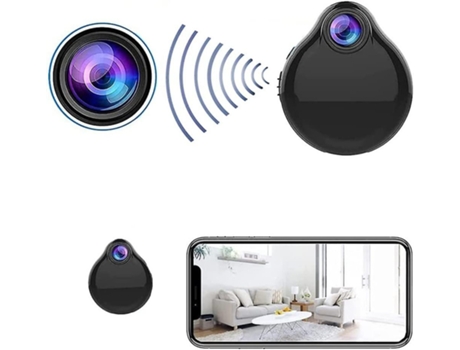 Mini Cámara Espía Wifi Hd 1080P con Visión Nocturna y Detector de Movimientonegro BISBISOUS