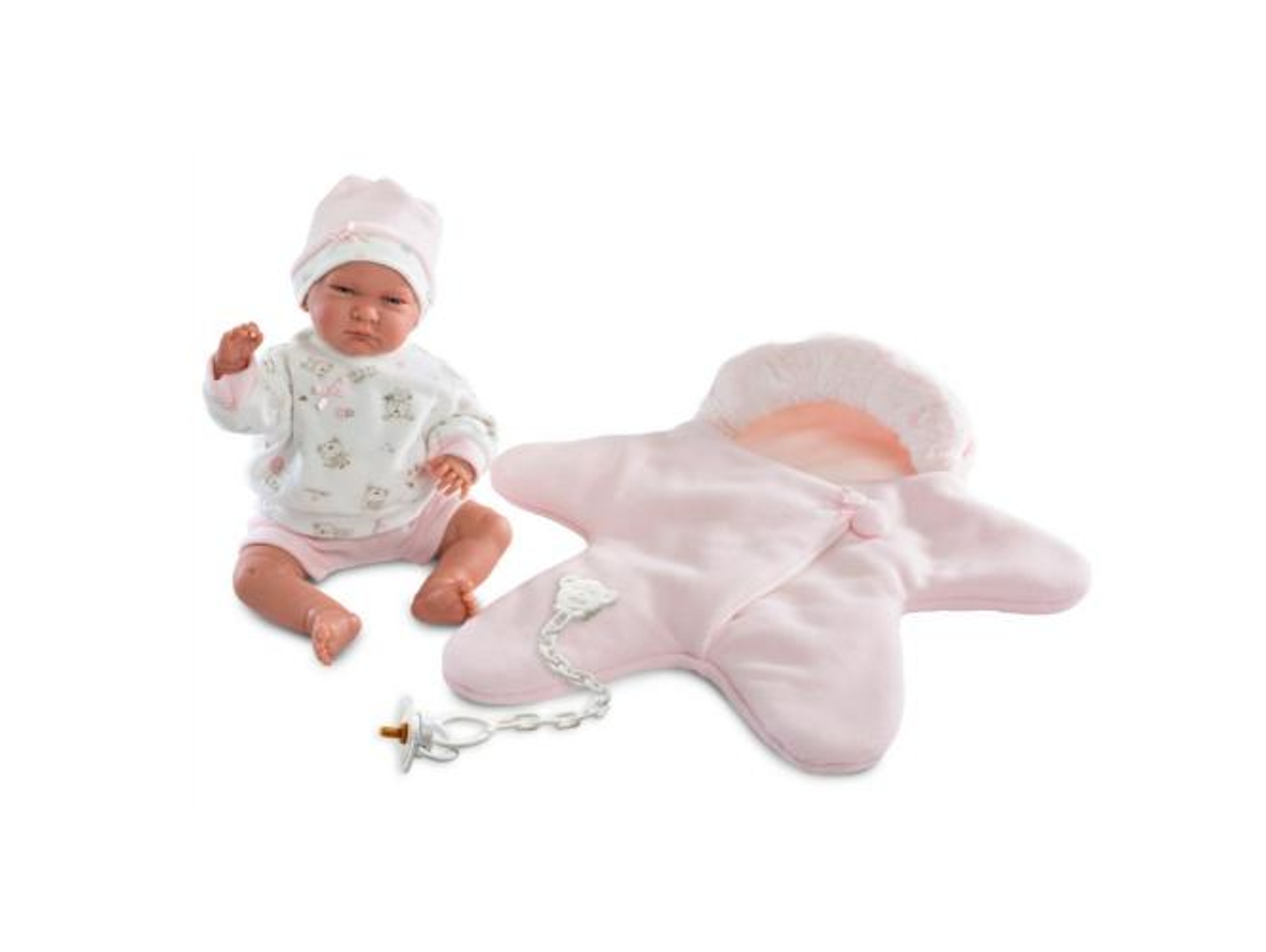 Bebé de Jugar LLORENS Lala de Pijama Blanco y Rosa