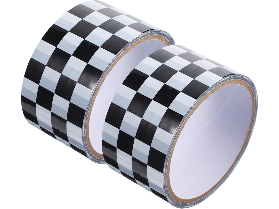 Besportble Cinta De Embalaje Con Estampado A Cuadros Blancos Y Negros Y Bopp 1500,00 X 4,80 X 0,01 Cm