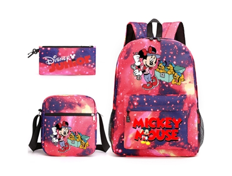 KOHREE Conjunto de tres piezas de mochila escolar para estudiantes de Mickey Mouse