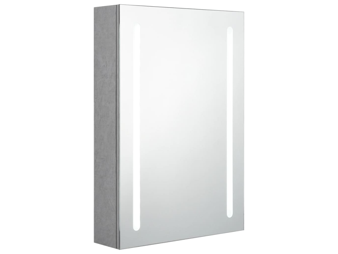 Maison Exclusive - Armario De Baño Con Espejo Y Led Gris Hormigón 50x13x70 Cm