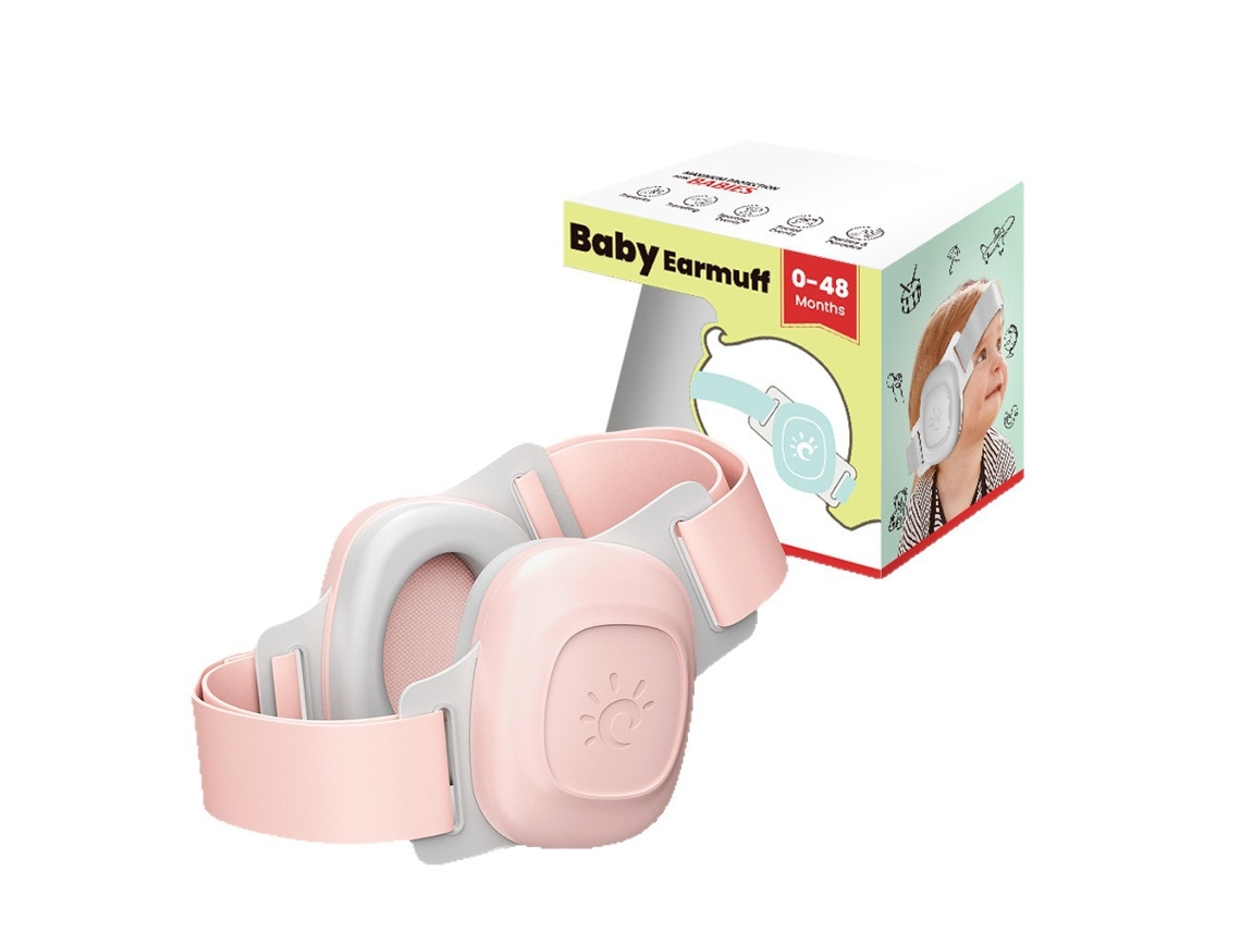 Tapones para los oídos con cancelación de ruido Yuysan para bebés y niños, color rosa.