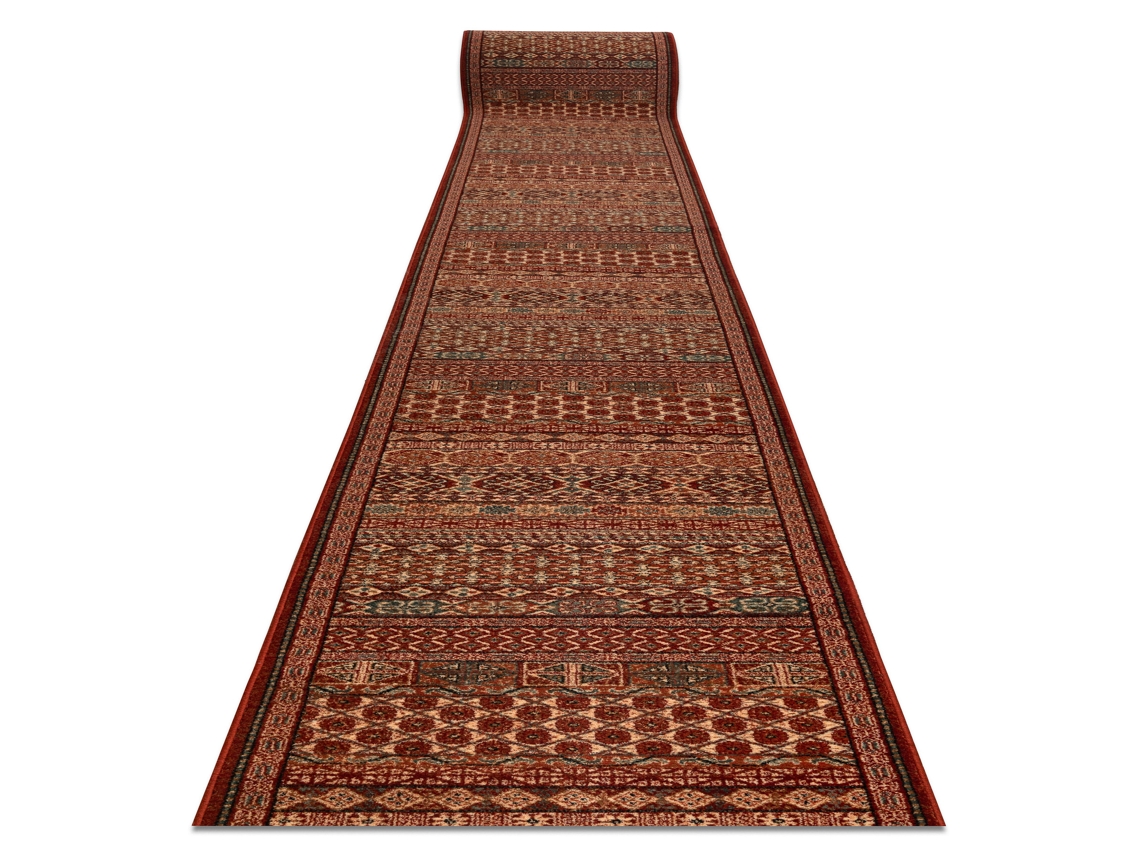 Alfombra De Pasillo Lana Kashqai 4334/300 Oriental Burdeos / Verde 67cm