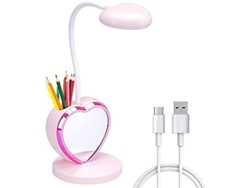 Lámpara De Mesa Led Infantil Con Puerto Usb, Soporte Para Teléfono Móvil Y Portalápices.