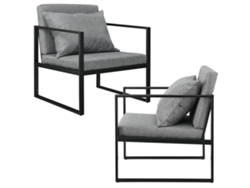 Conjunto de Cadeiras de Jantar [EN.CASA] (2 Un - Cinzento Escuro - 70x60x60 cm - Ferro)