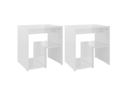 Juego de 2 mesitas de noche MAISON EXCLUSIVE en derivados de madera blanco brillante