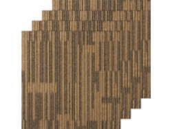 Juego de 12 losetas de moqueta marrón de 500 x 500 mm con base de PVC y alfombrillas acolchadas Tekmaquinas