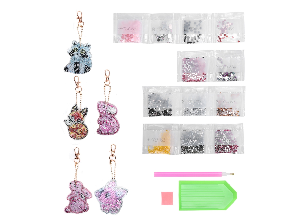 Kit De Llavero De Pintura Con Diamantes Diy Estilo Moderno Pendiente Cartoon Decoración Artesanal