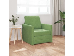 Sofá Cama 2-en-1 Verde Claro 74x77x81 Cm Terciopelo Wsd413184