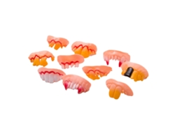 Ats-10pcs Dientes Falsos Divertidos Plásticos Decoración Props Para Fiesta Cosplay Disfraces Shows