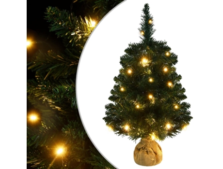Árbol de Navidad VIDAXL preiluminado con luces y soporte verde (60 cm)