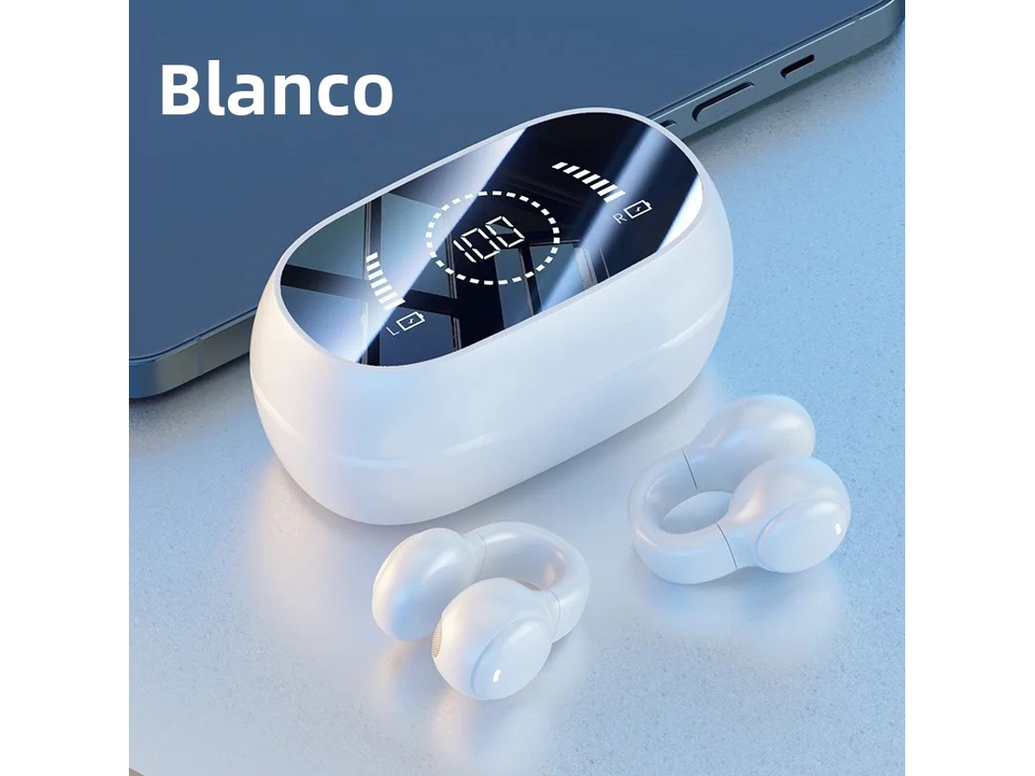 Auriculares Inalámbricos Bluetooth Con Micrófono, Recargables, De Conducción Ósea, Deportivos, Resistentes Al Agua (blancos)