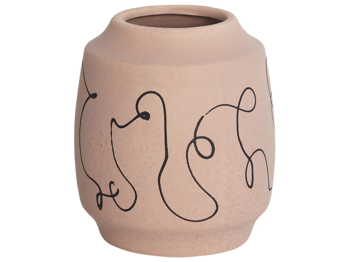 Jarra De Flores Skate Grés 20 Cm Cor De Areia