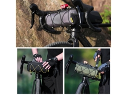 Bolsa Cilíndrica Delantera Para Bicicleta Con Soporte Para Teléfono Móvil Y Cordón Elástico Para Bicicletas De Montaña Y De Carretera.
