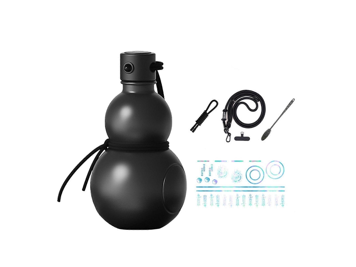 Botella De Agua En Forma De Calabaza, Botella Deportiva Exclusiva En Forma De Calabaza Para Oficina, Viajes, Verano, Negro Degradado. Rosewell