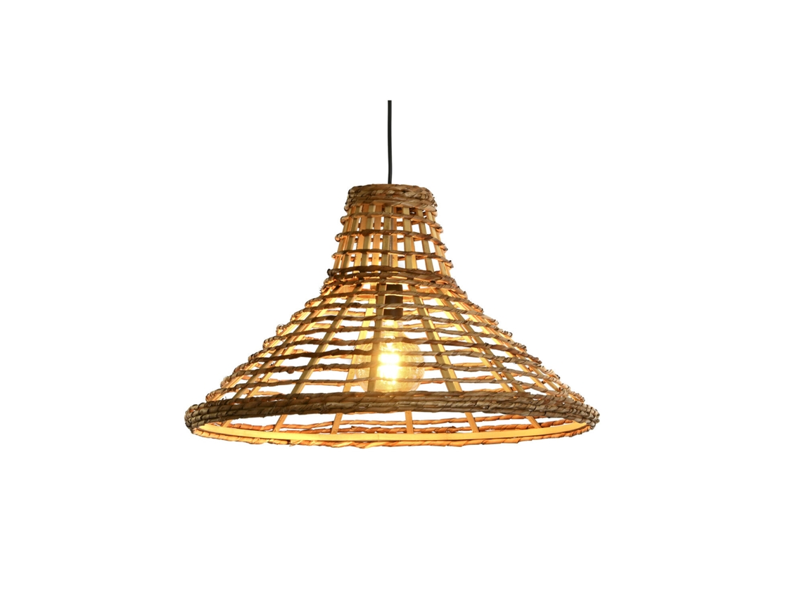 Lampara Techo Ratán Natural Marron 56x56x34cm