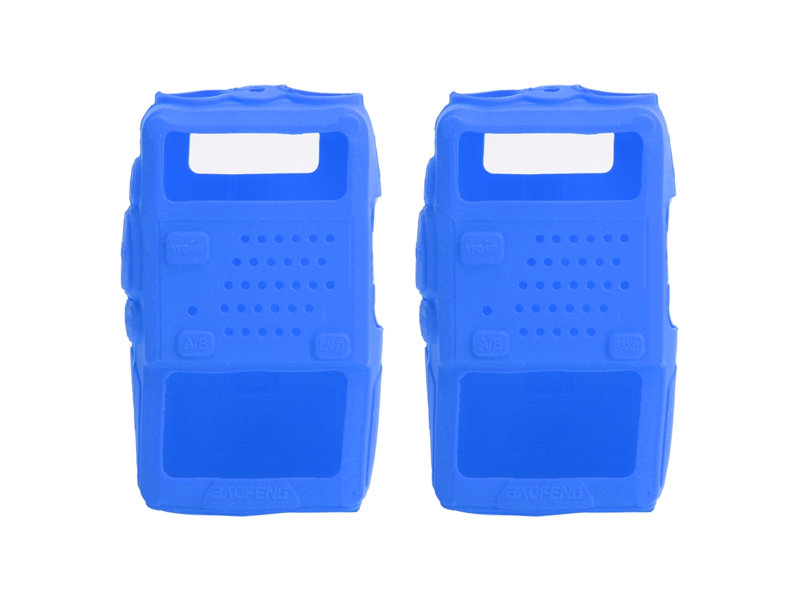 2 Fundas Protectoras De Silicona Para Radio Walkie-talkie Baofeng Uv5r Mini Azul