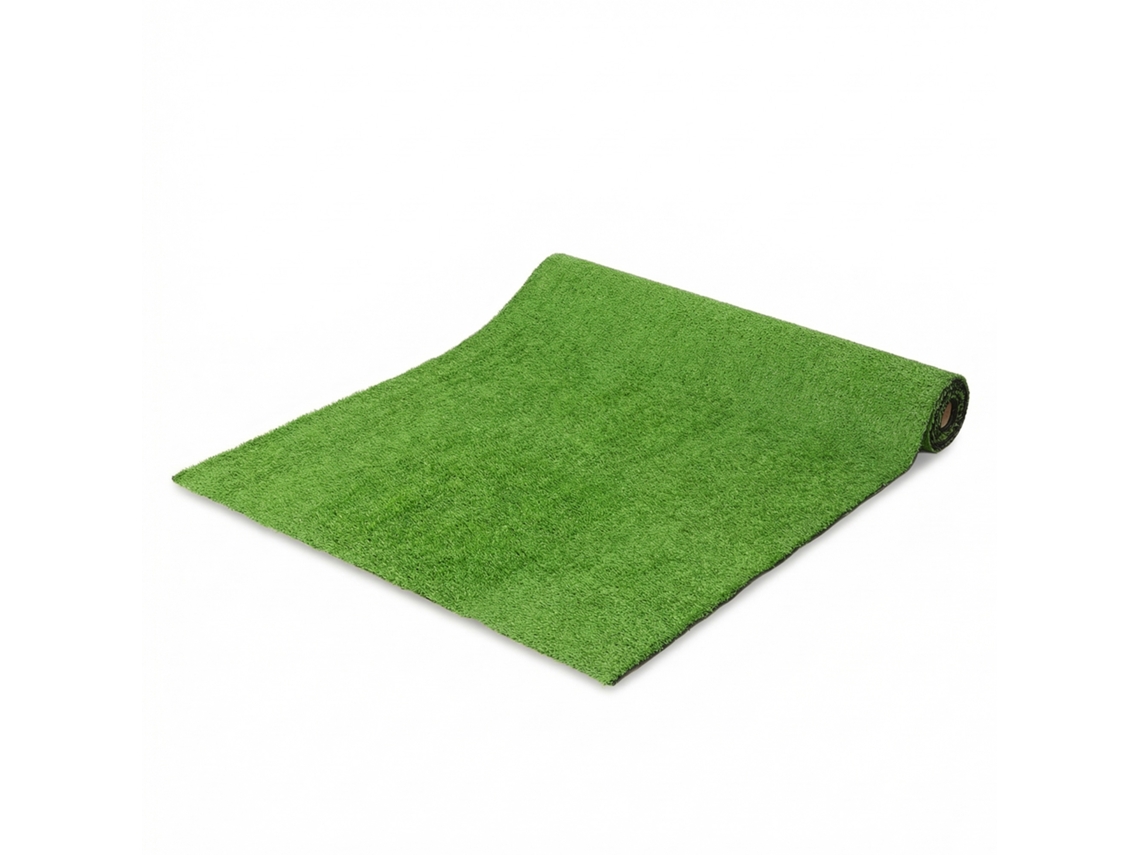 Césped artificial para exteriores de 100x400cm con drenaje, 10 mm, césped sintético verde.