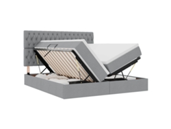 Maison Exclusive - Cama De Almacenamiento Led Con Colchón Gris Claro 180 X 200 Cm