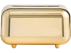 Caja De Pañuelos Multifuncional De Metal Chapado En Oro, Tamaño Compacto.