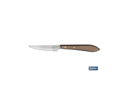 Pack 3 Cuchillo Chuletero Microdentado Hoja 10cm Modelo Gulash Color Nogal