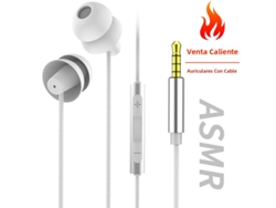 Auriculares Inalámbricos Blancos De 3,5 Mm, Estéreo Asmr Para Dormir Con Graves Potentes De Silicona