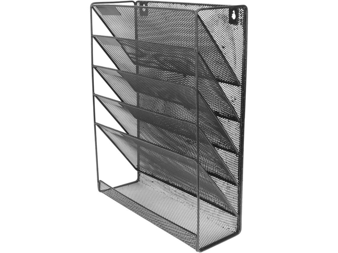 Soporte Para Documentos Colgante De Pared Negro, Organizador Multicapa Para Almacenamiento De Archivos De Oficina.