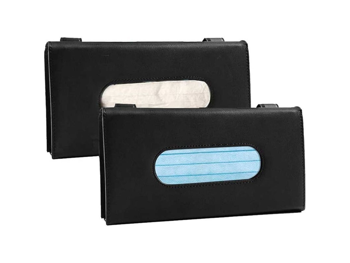 Porta Pañuelos Para Coche De Cuero Duradero Para Visera, Asiento Trasero Y Puerta, Reutilizable Y Fácil De Instalar