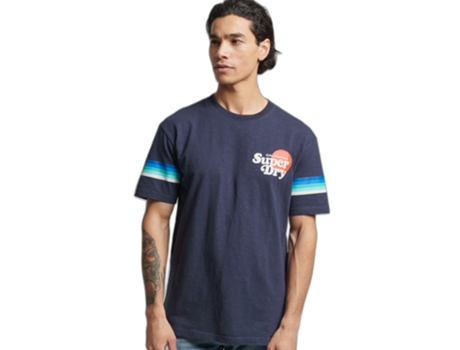 Camiseta para Hombre SUPERDRY (M - Algodón - Azul)