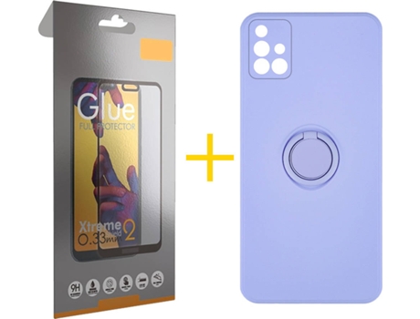 Carcasa + Protector de Pantalla para Samsung Galaxy A71 SKYHE Morado Lila