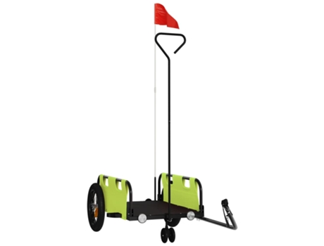 Remolque para bicicletas hierro y tela Oxford VIDAXL verde