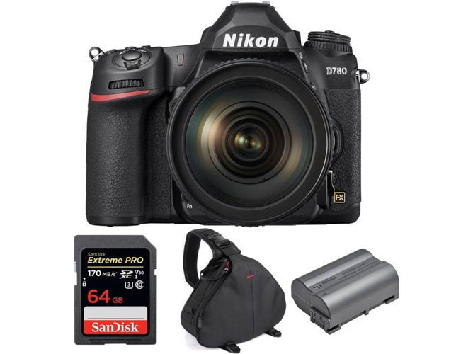 Kit Cámara NIKON D780 + 24-120mm f/4G ED VR + SanDisk 64 GB + Batería + Bolsa (Full-Frame)