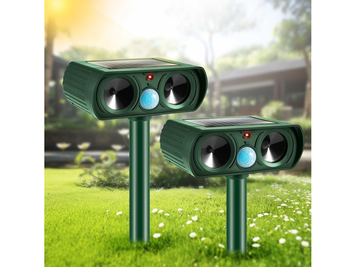 2Pcs Repelente Animal Ultrassónico Ao Ar Livre Solar Animal Repelente com Sensor de Movimento GERTIZ