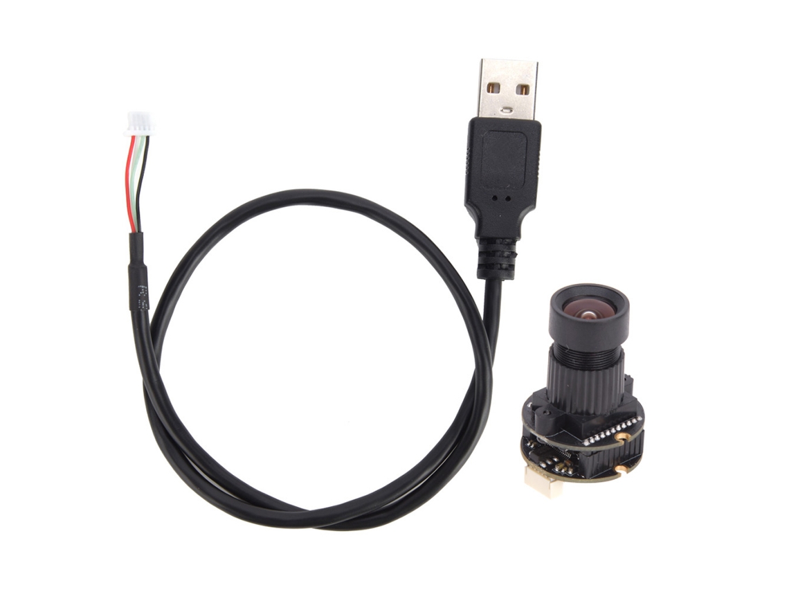 Módulo de câmera USB com chip sensor OTG Mi5100, placa redonda de 2592x1944 pixels e 77° de diâmetro (22 mm).