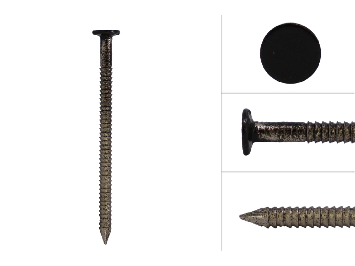 Clavos anulares de cabeza plana para revestimiento de acero inoxidable negro A4 2,9 x 50 caja 500G WOVAR