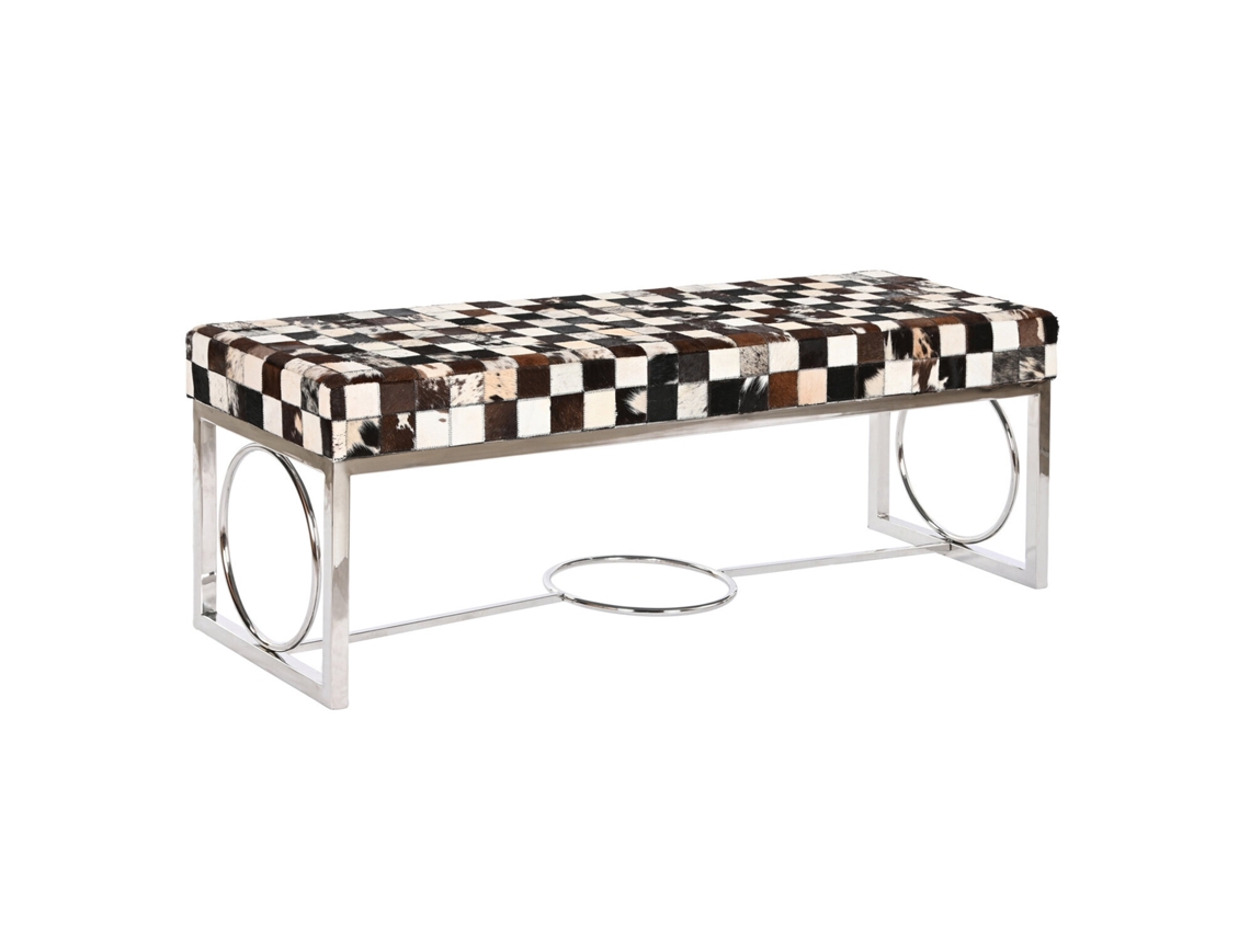 Descalzadora Piel Acero Rombos 122x41x44cm