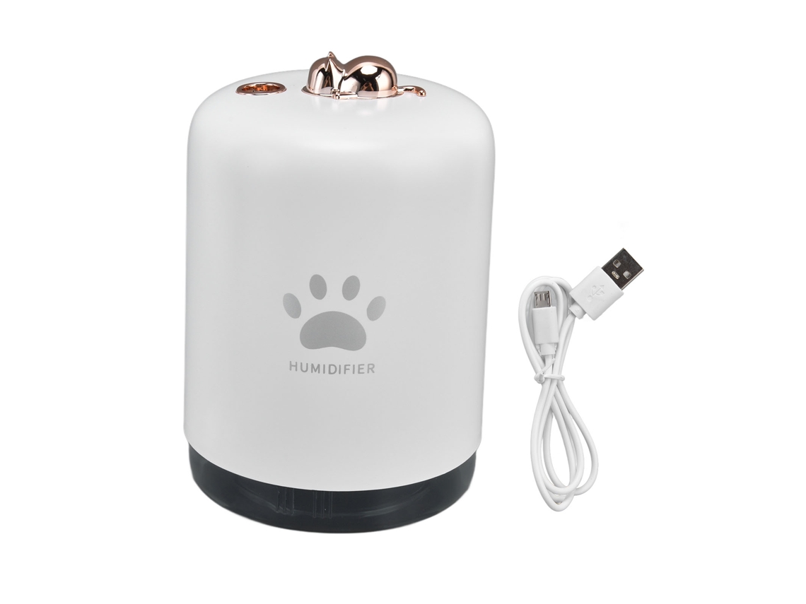 Humidificador mini Mdug de 300 ml, 8 horas de funcionamiento, elegante y silencioso, luz nocturna, fácil de usar, humidificador USB duradero