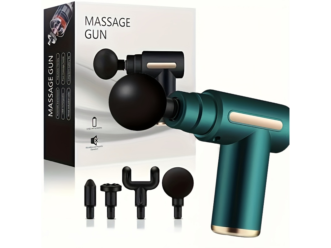 (verde) Masajeador Muscular Y Fascial Portátil De Mano, Con Batería Incorporada.