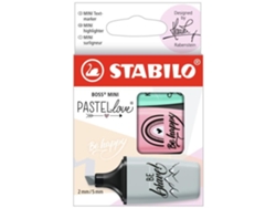 Estuche Cartón X 3 STABILO Boss Mini Pastellove 2.0 Menta Turquesa Rosa