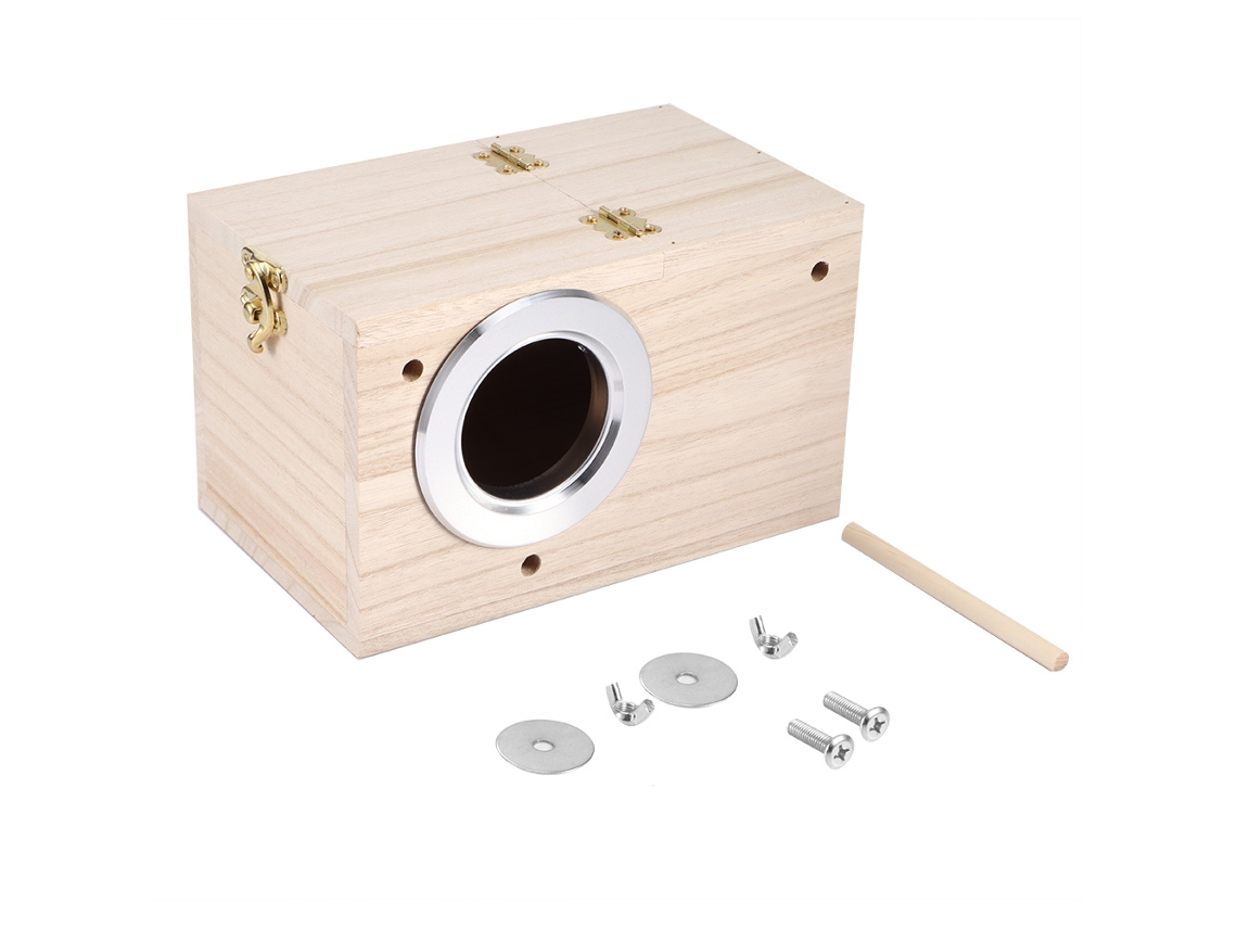 Casita Para Pájaros De Madera De 12x12x19,5 Cm. Refugio Cálido Para Incubación Y Cría. Incluye Accesorios.