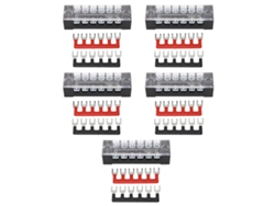 5 Juegos De Bloques De Bornes De Tornillo De 6 Posiciones M3 15a 600v Con Cubierta Transparente Y Bornes De Conexión.