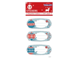 12 Pegatinas GLOBAL GIFT de Navidad - Bolas de Navidad