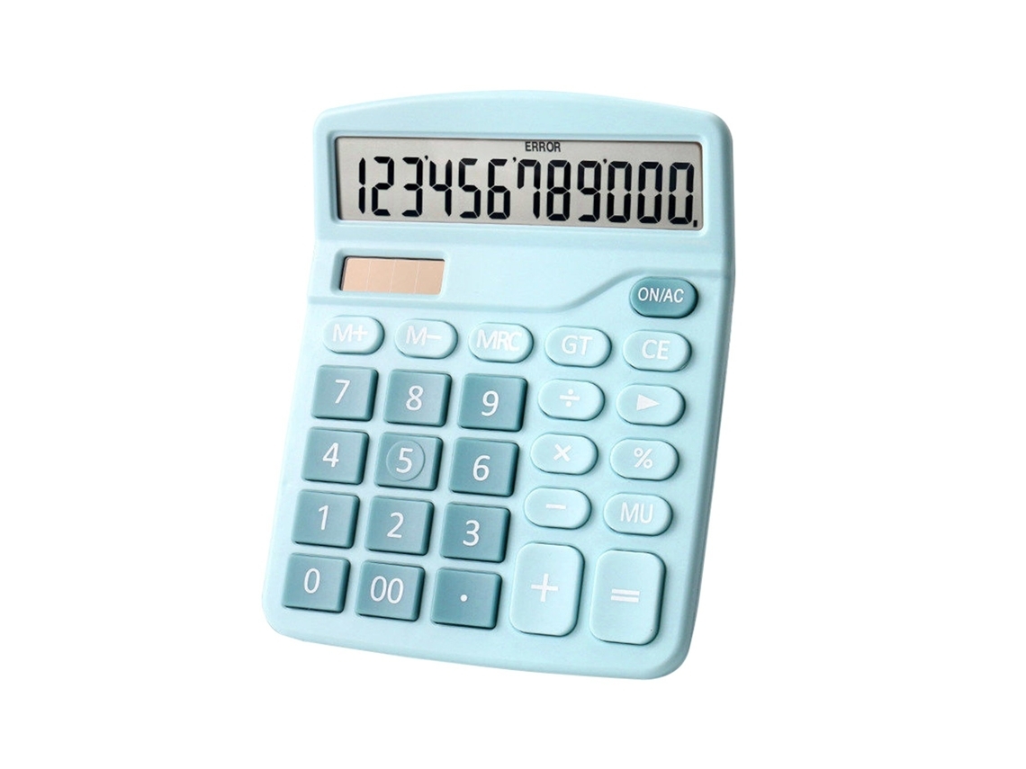 Calculadora De Escritorio Azul Con Funciones Estándar*