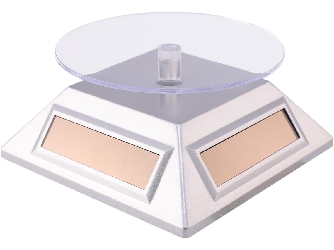 Soporte Giratorio Abs 3 Capas Plateado Paneles Solares Exhibir Relojes Teléfonos Tono