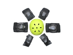 Monopatín Equilibrio Bicicleta Patinaje Casco Protección Set YUYSAN Negro Verde Talla M (26-50kg)