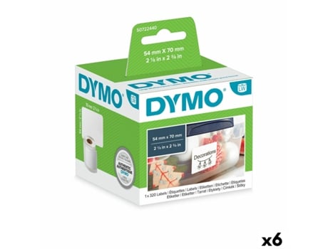 Rollo De Etiquetas DYMO 54 X 70 Mm (Blanco -6 Unidades)
