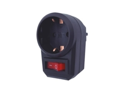 Ladrón Simple De 1 Salida (3680w Máximo) Con Interruptor Fabricado En Polipropileno Color Negro