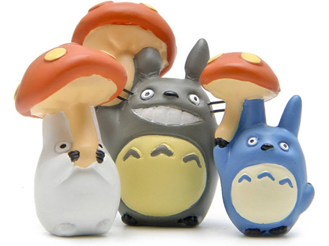 3 Figuras EASTVAPS Hayao Miyazaki Totoro Champiñones Nudoso