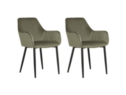 Cadeiras de jantar em veludo BELIANI Wellston de Veludo Verde 60x61x84